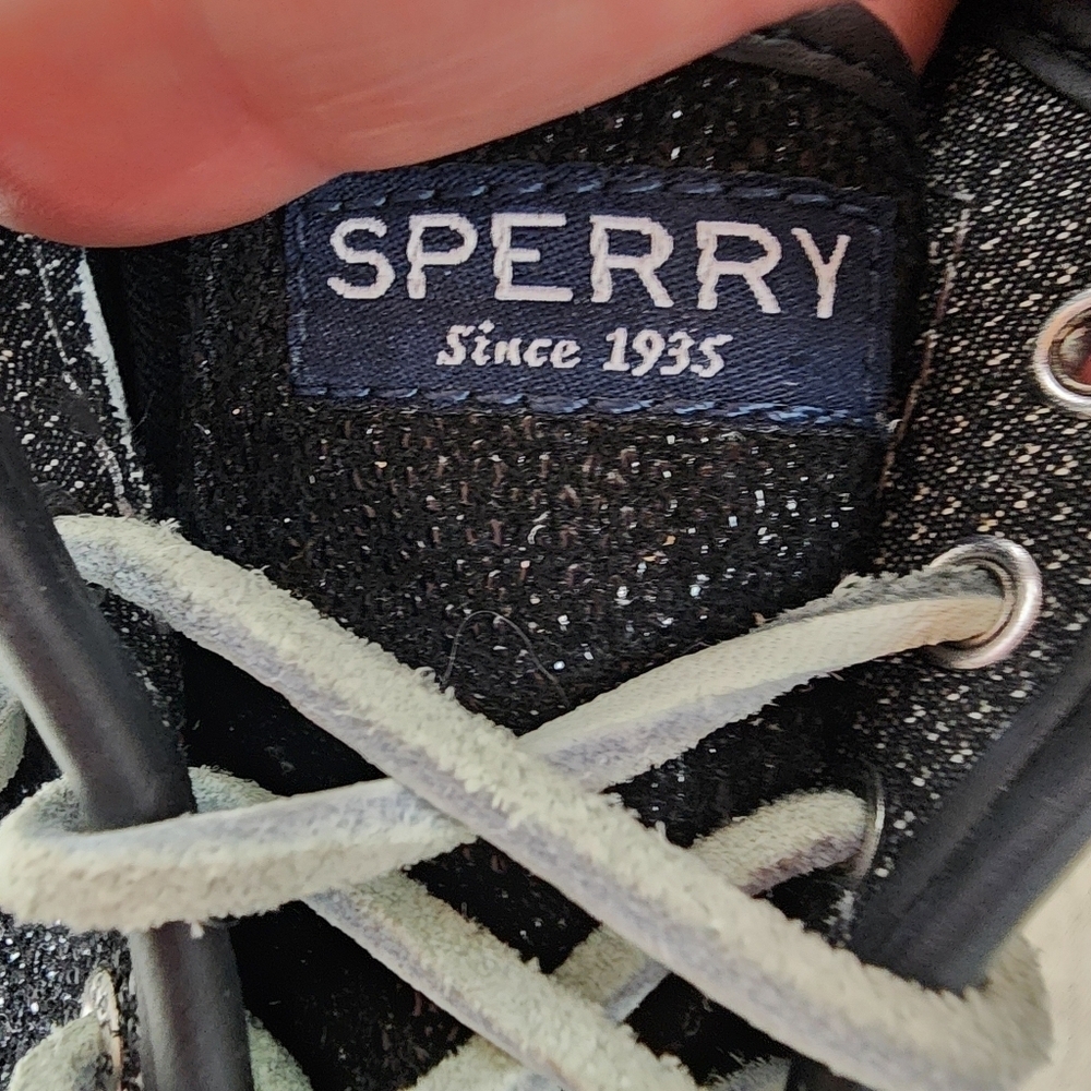 Sperry Top-Siders Seacoast Black Caviar Lace Up Sneaker Size 7 - Picture 10 of 16